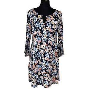 PerSeption Concept Brand Mini Floral Shift Dress Polyester Blend Women's Size M